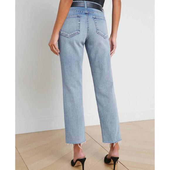 L’Agence Milana Slouchy Stovepipe Cropped Stright Raw Edge Hem Jean 25 - Picture 2 of 7